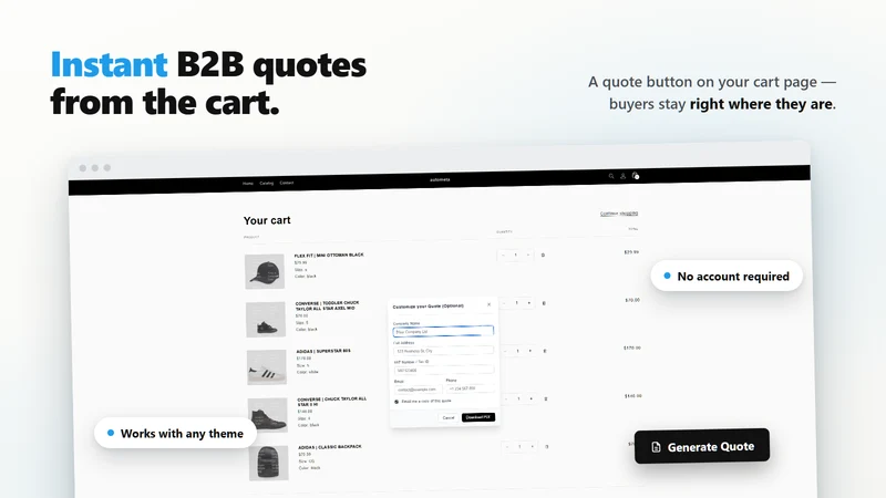 QuoteMyCart: B2B Quote PDF