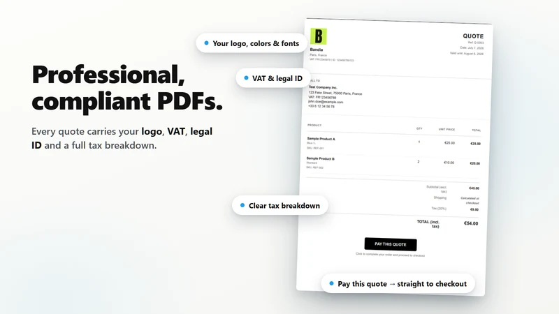 QuoteMyCart: B2B Quote PDF