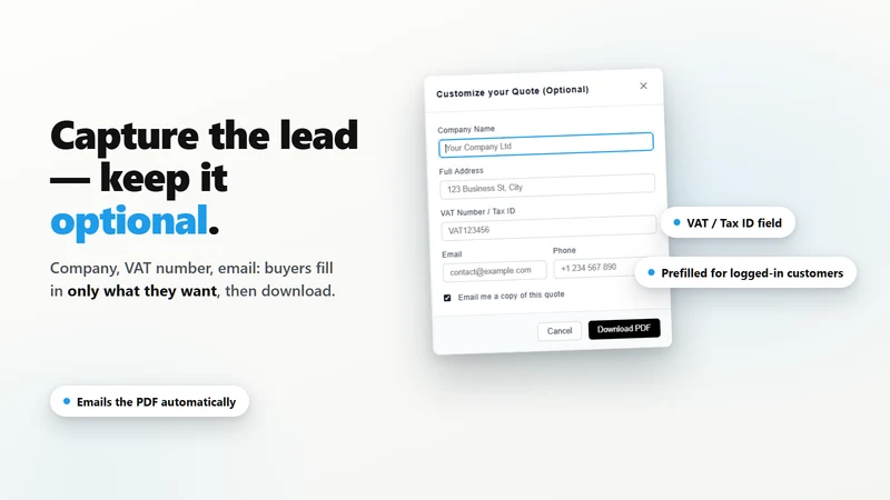 QuoteMyCart: B2B Quote PDF