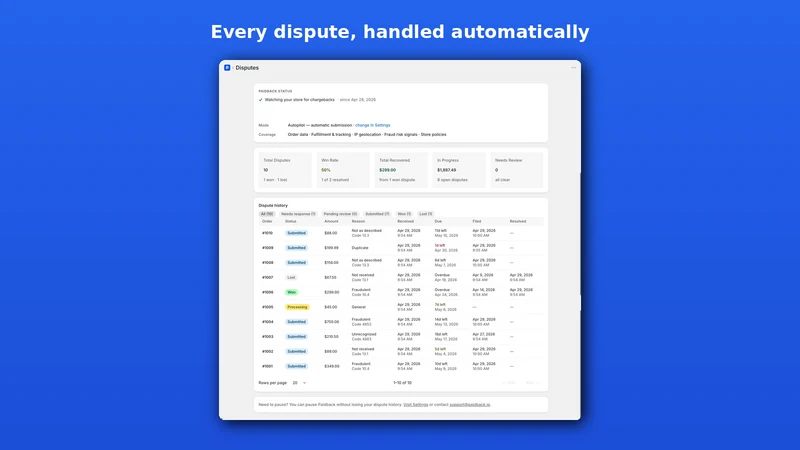 Paidback: Win Chargebacks