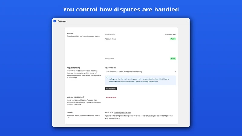 Paidback: Win Chargebacks