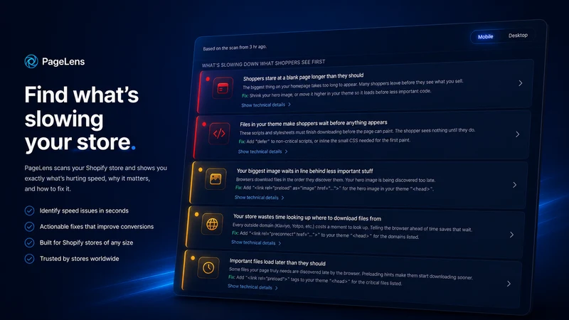 PageLens ‑ Site Speed Scanner
