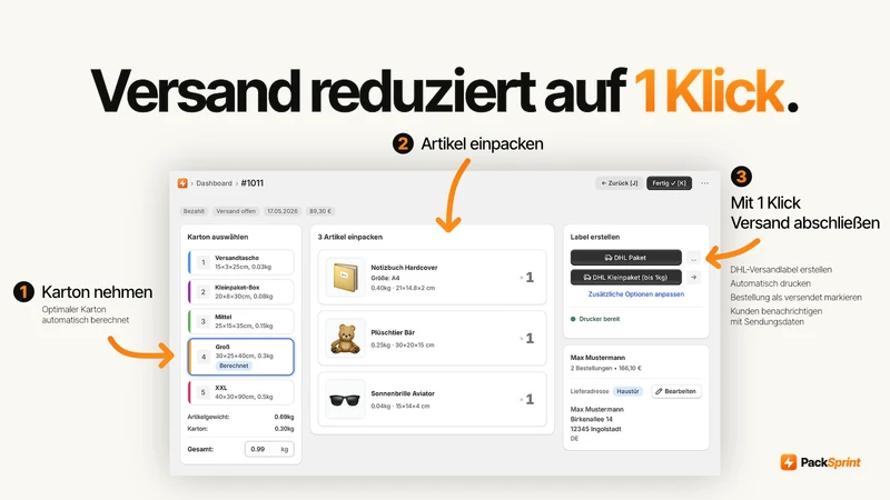 PackSprint ‑ DHL Versand
