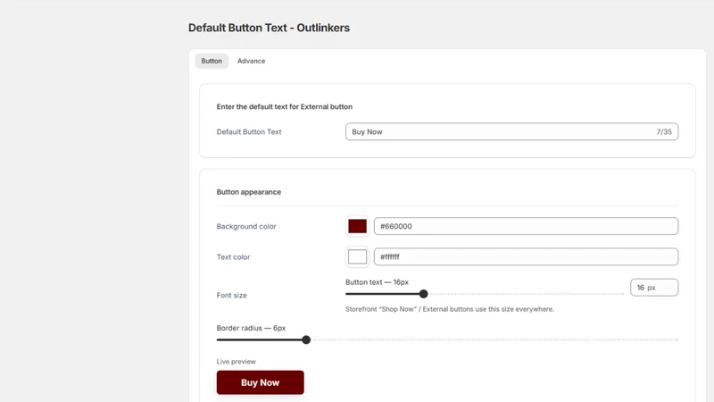 Outlinkers External Button