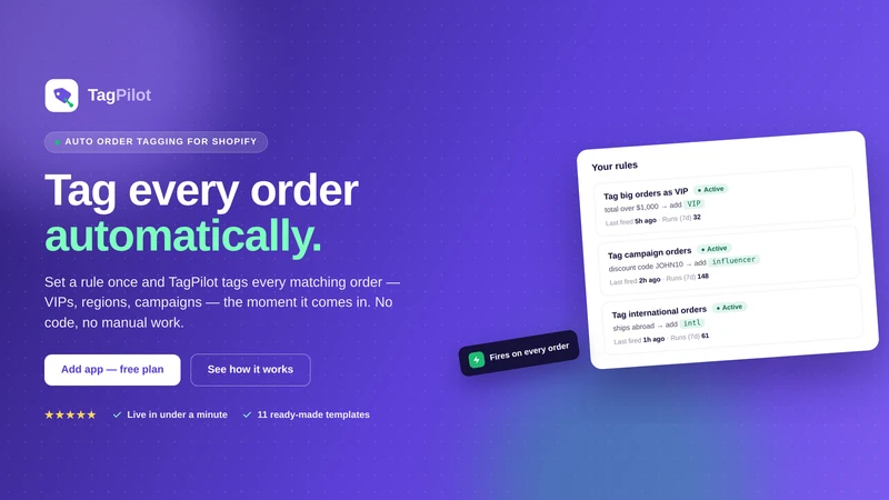 TagPilot — Order Auto‑Tagger
