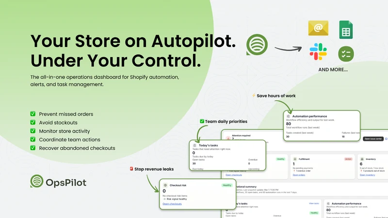 OpsPilot: Tasks & Workflows