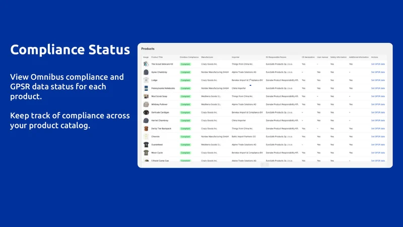 Omnibus & GPSR Compliance