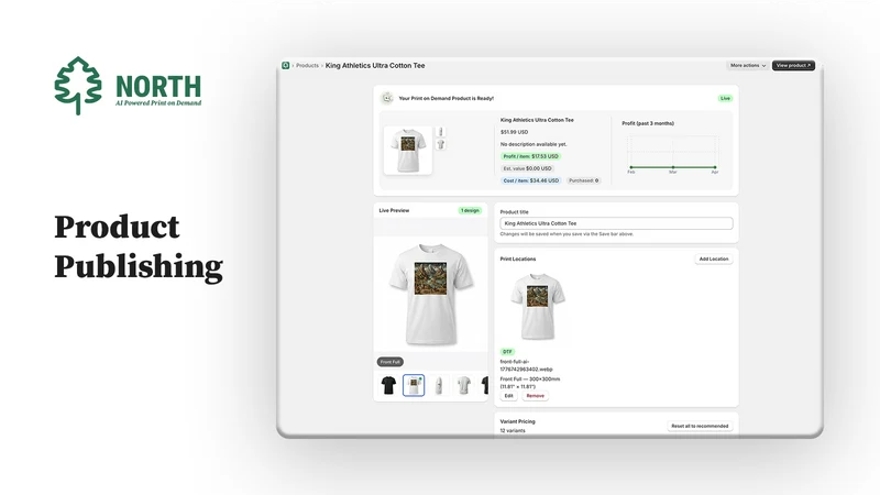 North: AI Print on Demand