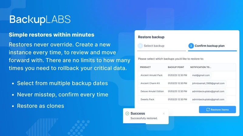 BackupLABS: Backups & Restore
