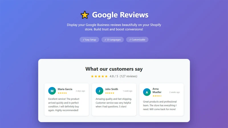 Custom Google Reviews