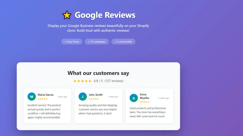 Custom Google Reviews