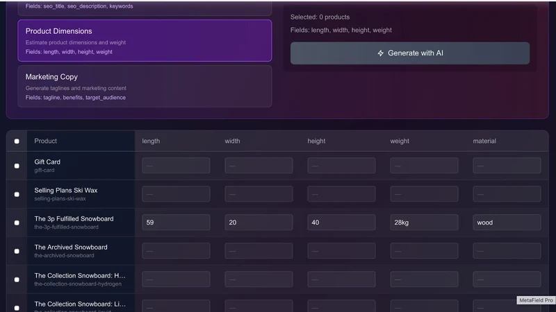 Metly ‑ Bulk Metafield Editor