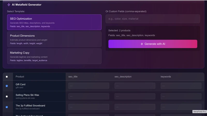 Metly ‑ Bulk Metafield Editor