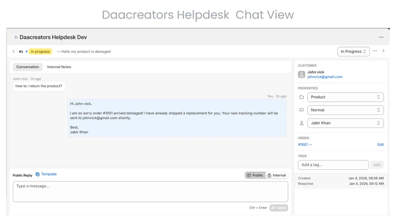 Daacreators Live Chat Helpdesk