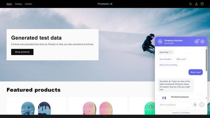Firestarter AI Shopping Widget