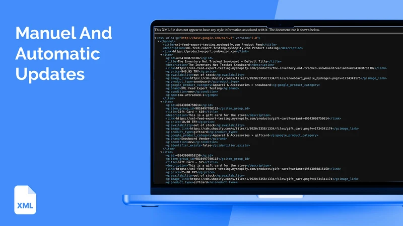 XML Product Export & XML Feed