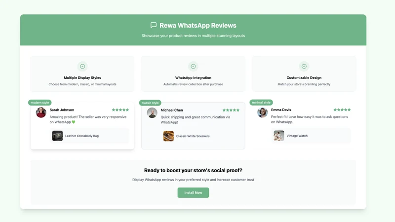 Rewa: WhatsApp Product Reviews