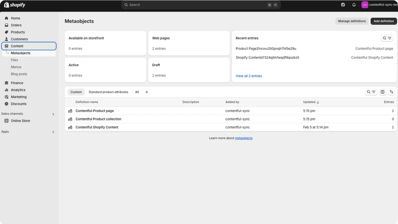 Contentful Sync