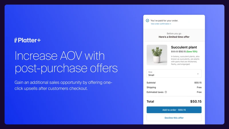 Platter+ Checkout Optimization