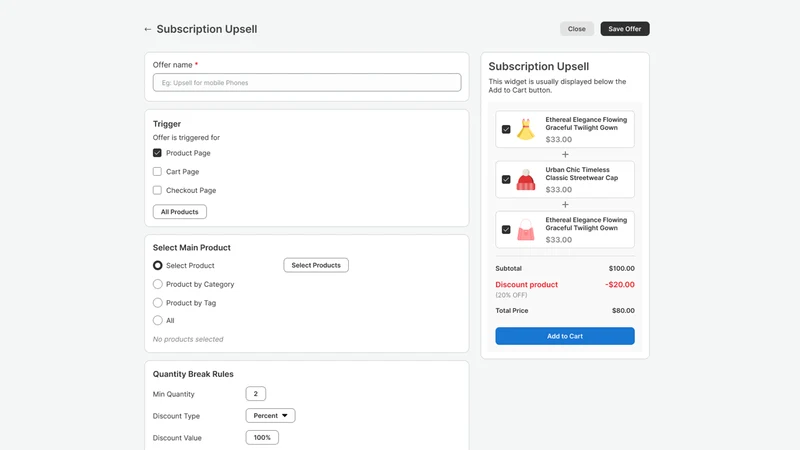 Boostsell ‑Upsell & Cross Sell