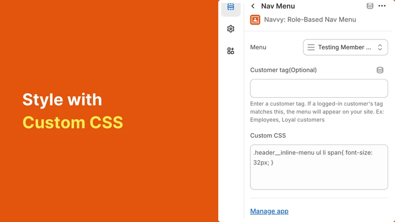 Navvy: Hide/Add Different Menu
