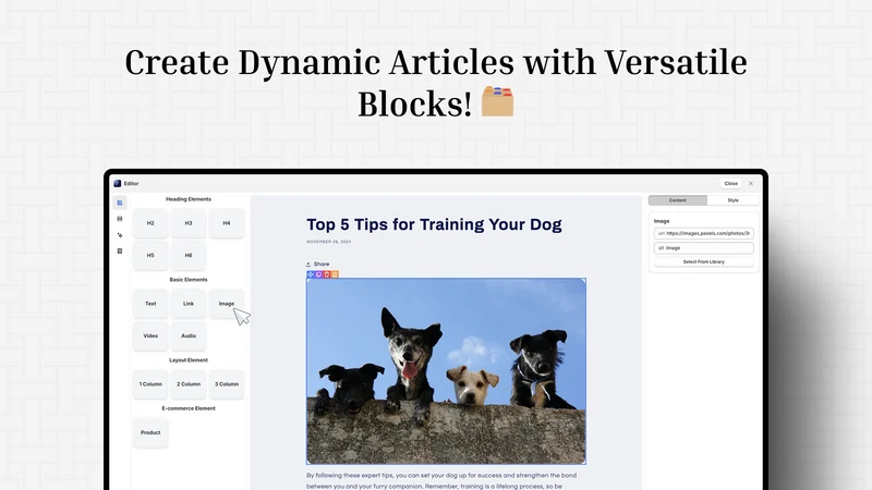 Bloggify ‑ Visual Blog Editor