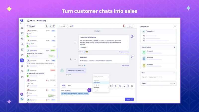 ZEPIC: Email & WhatsApp Flows