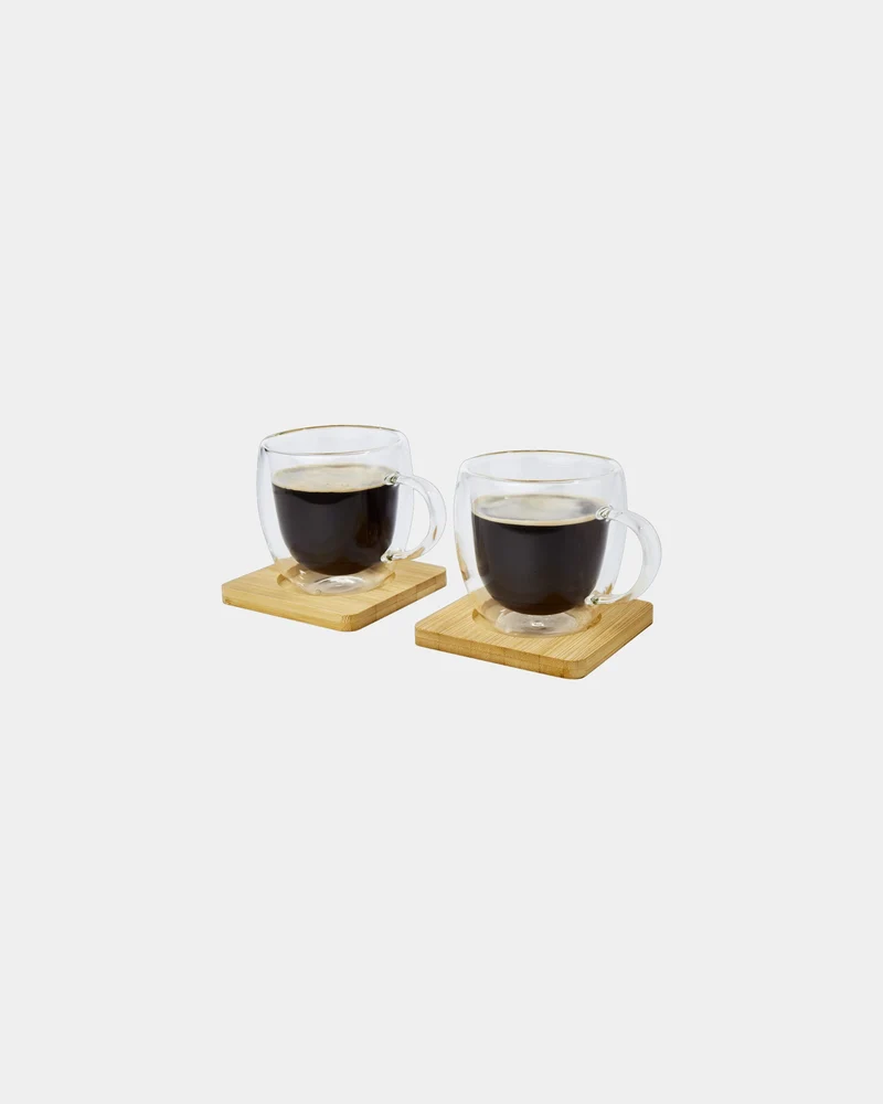 Set 2 vasos térmicos bambú 250ml para personalizar