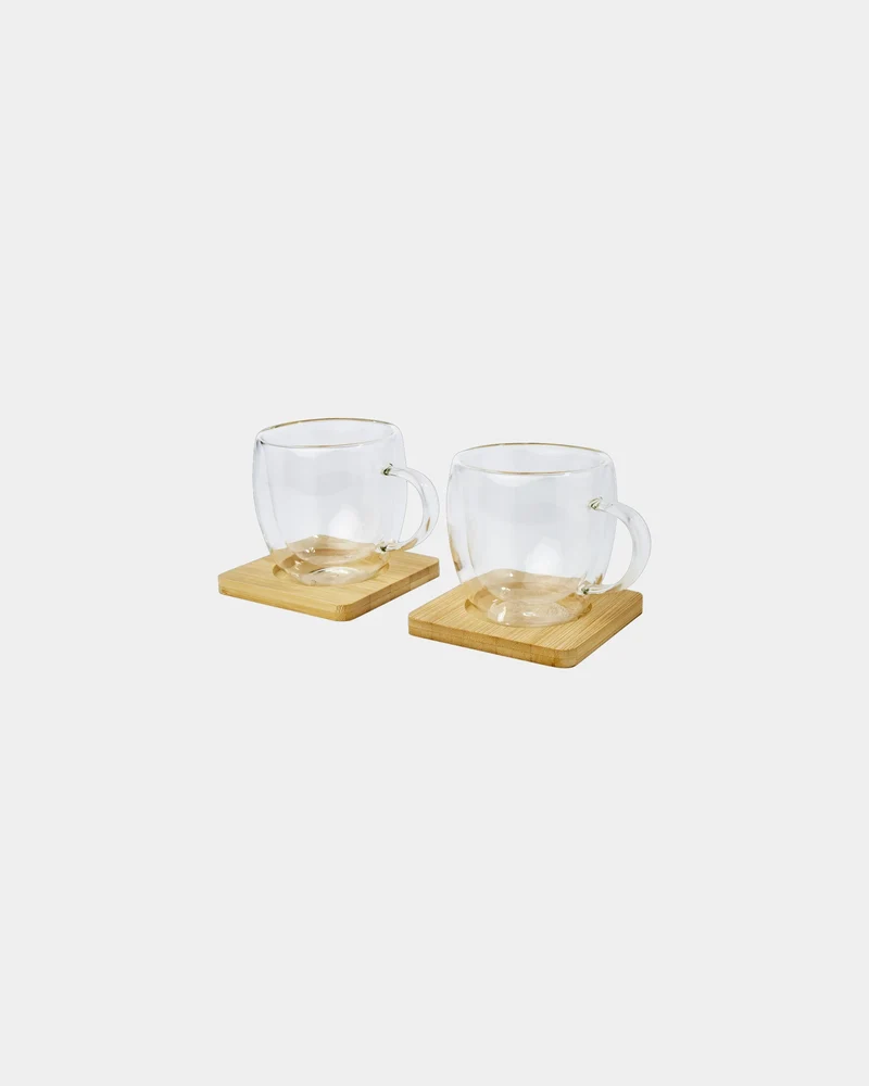 Set 2 vasos térmicos bambú 250ml para personalizar