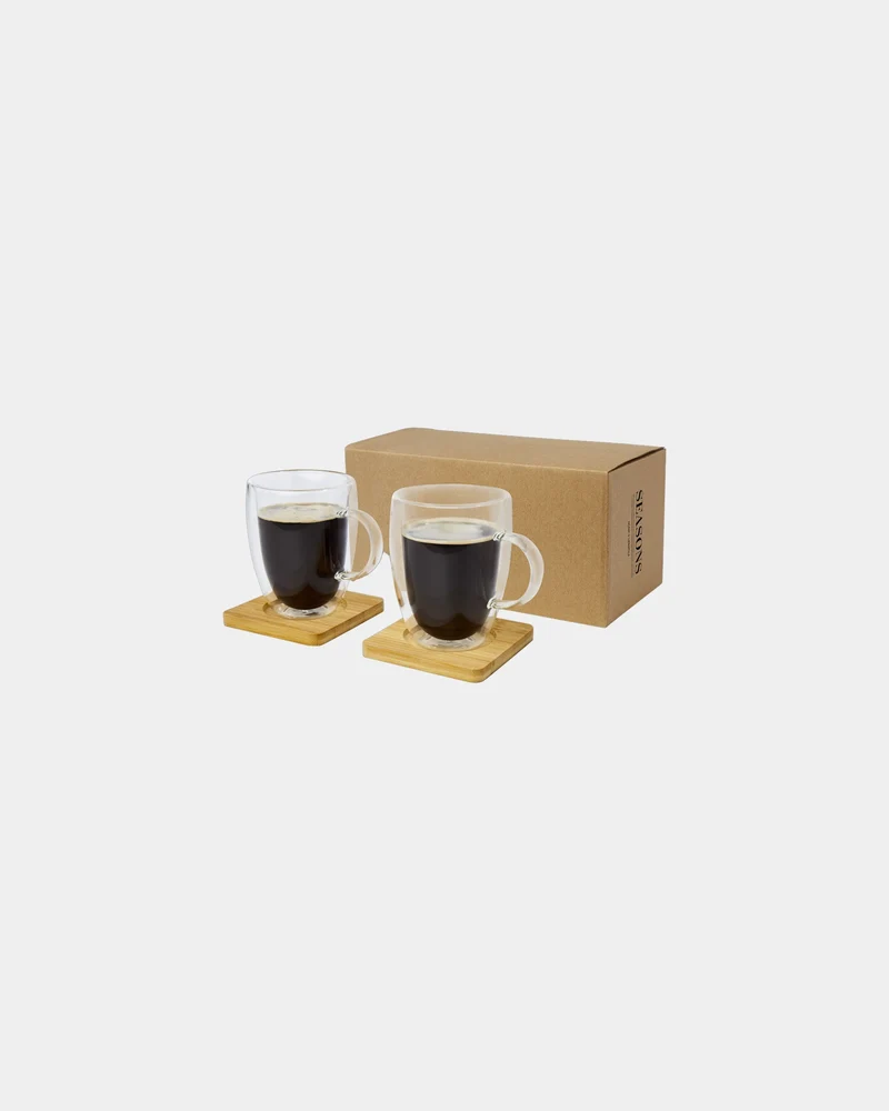 Set 2 vasos térmicos bambú 350ml para personalizar