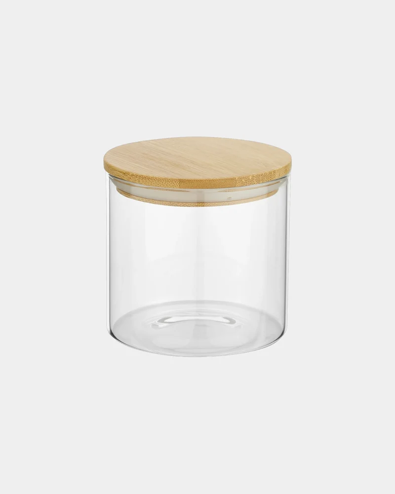 Recipiente de vidrio y bambú 320ml para personalizar