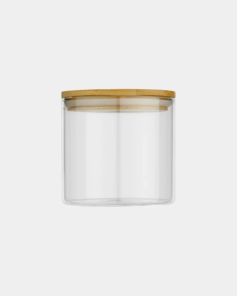 Recipiente de vidrio y bambú 320ml para personalizar