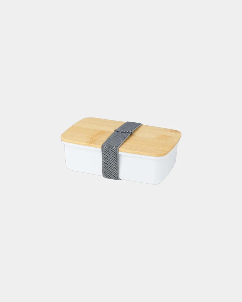 Fiambrera reciclada con tapa de bambú para personalizar