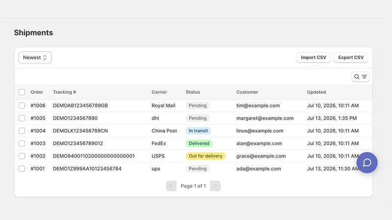 Parcely: Order Tracking