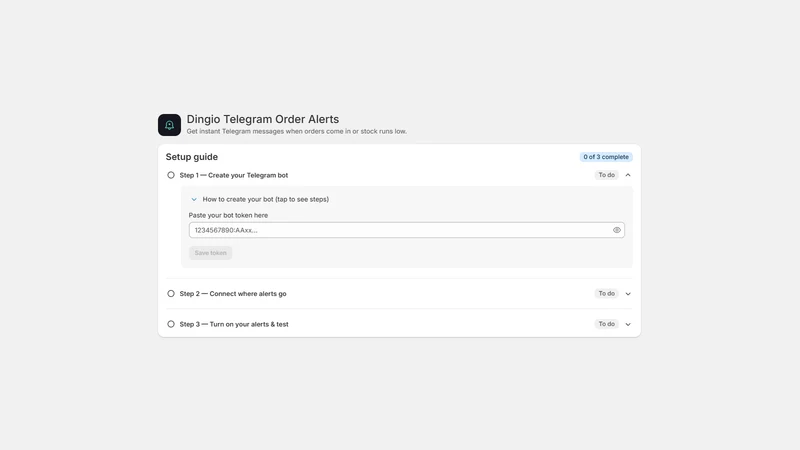 Dingio ‑ Telegram Order Alerts