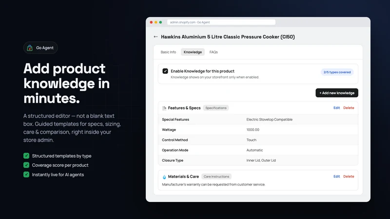 Go Agent: AI Product Knowledge