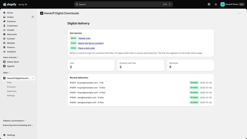 Handoff Digital Downloads