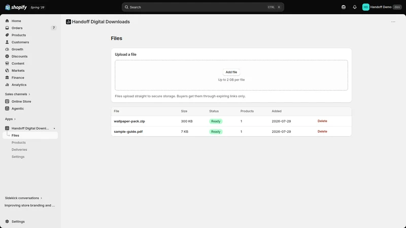 Handoff Digital Downloads