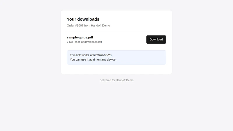 Handoff Digital Downloads