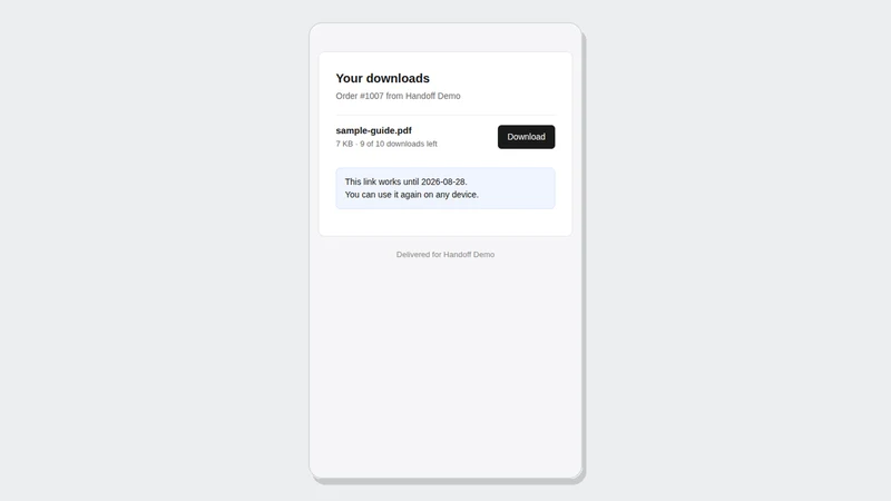 Handoff Digital Downloads