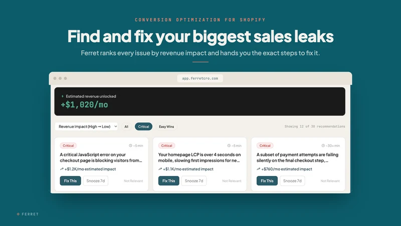 Ferret CRO: Find & Fix Leaks