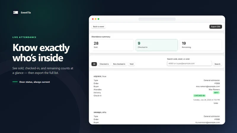 EventTix: Tickets & Check‑In