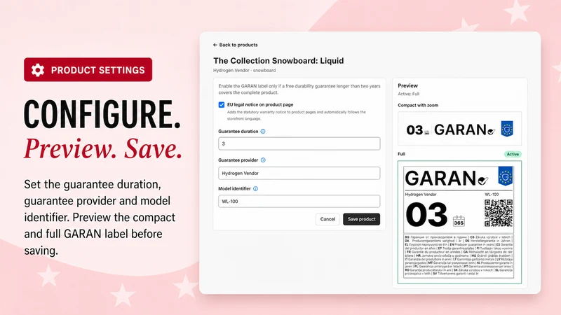 Cutvert Warranty Label