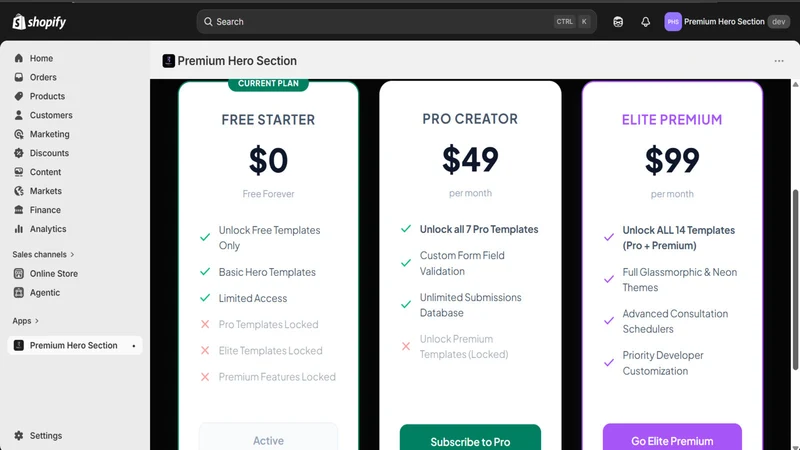 Premium Hero Section