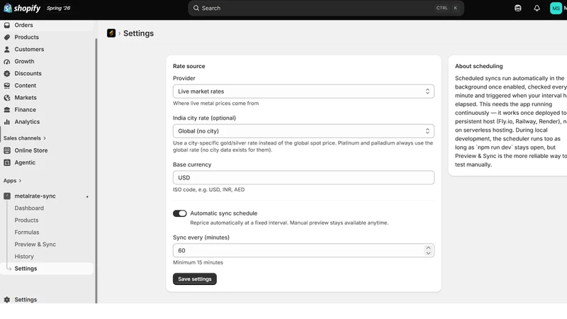 Ounce: MetalRate Sync