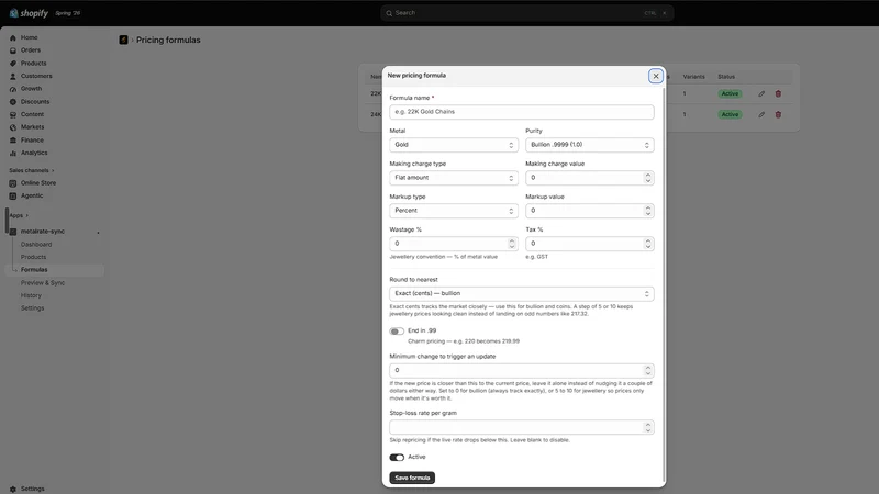 Ounce: MetalRate Sync