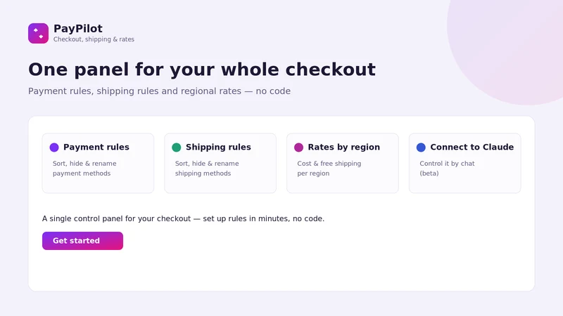 PayPilot: Checkout & Shipping