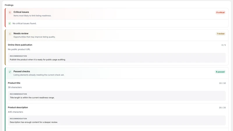 MerchVitals: Audit & Improve