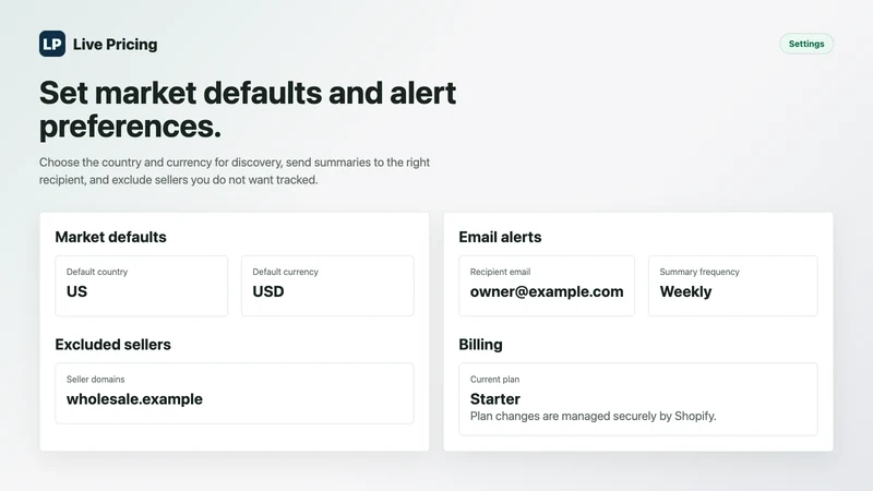 LivePricing: Price Alert