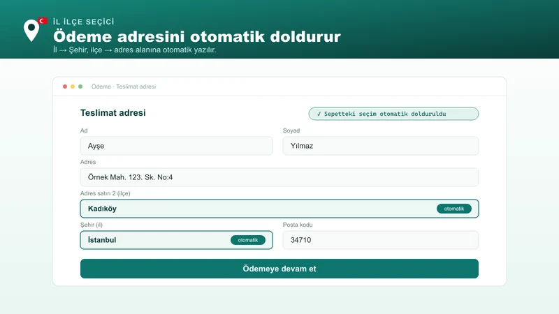İl İlçe: Kargo Adres Doğrulama
